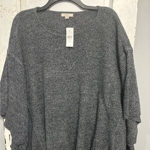 Loft poncho sweater M/L Blue New With Tags